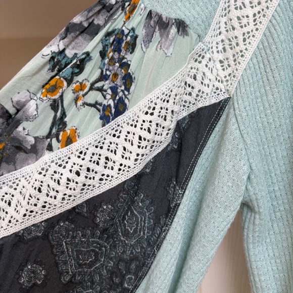 Free People Mint Green Lightweight Waffle Knit Top - Picture 6 of 10